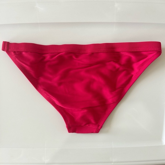 NWT J. Crew Pink Ribbed-Trim Hipster Full-Coverage Bikini Bottom - Picture 3 of 5